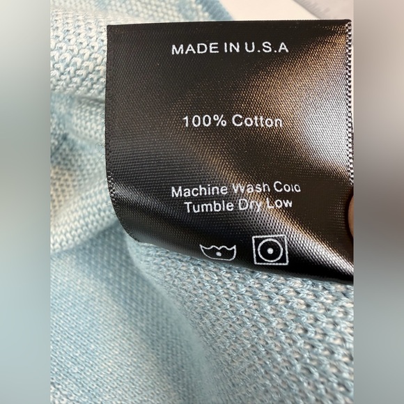 RHUDE Men's Blue Cream Button Down Banco Knit Short Sleeve Shirt Size Med - Picture 6 of 12